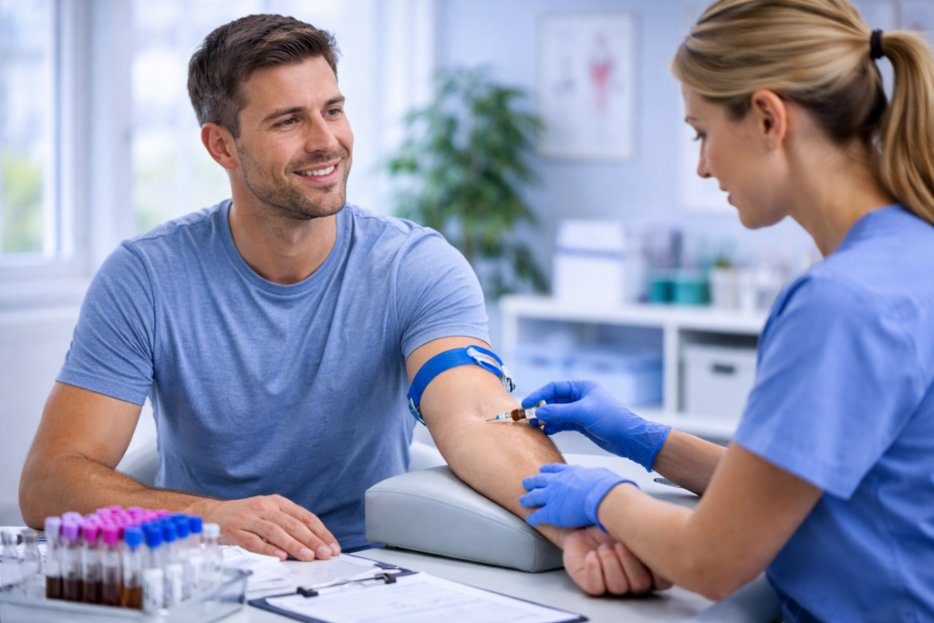 A man getting a blood test