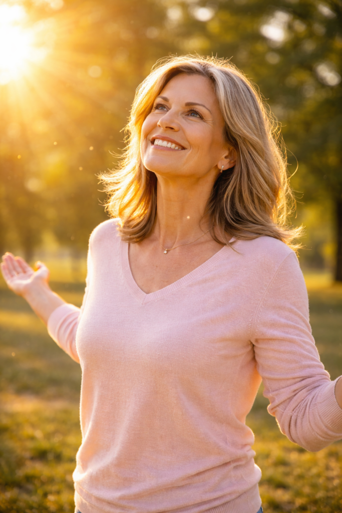 A photo of a woman with a big smile on her face