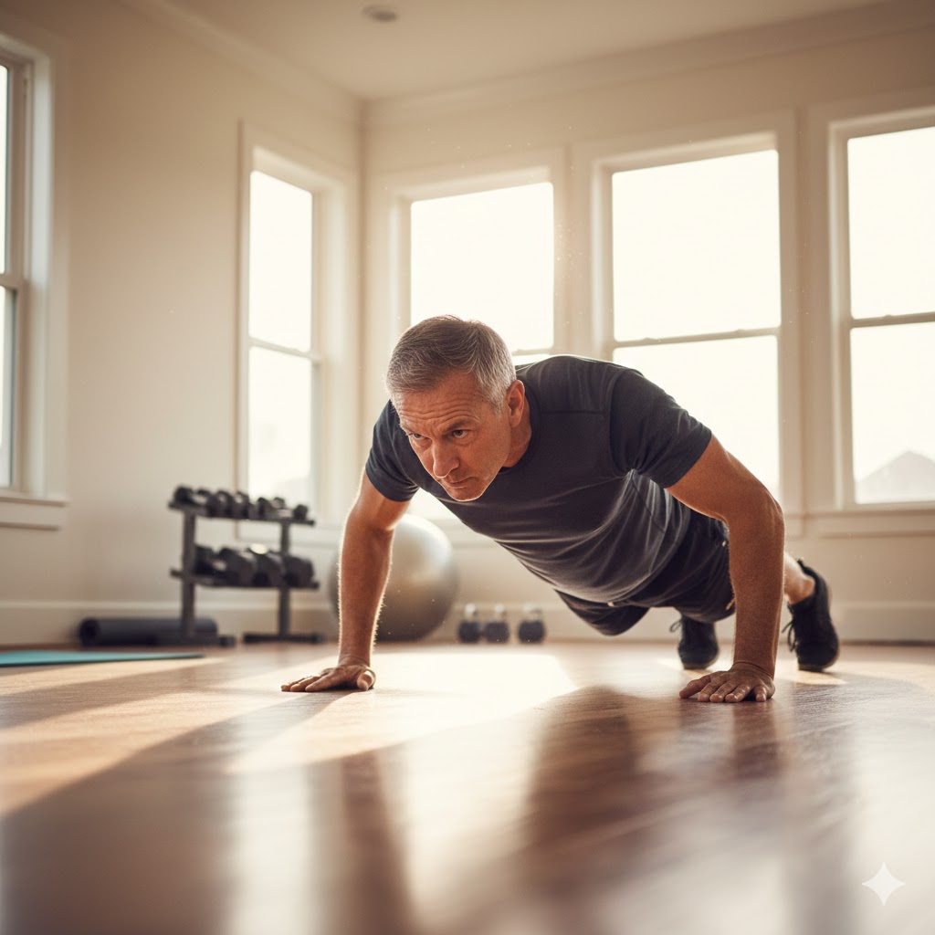 A man doing push ups